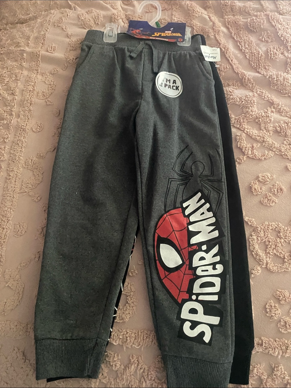 Marvel Spider-Man Dark Gray & Red Jogger Pants and Black Jogger Pants